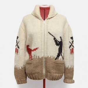 ON HOLD UNTIL 2/27 Vintage Knit Sweater with Hunting Motif